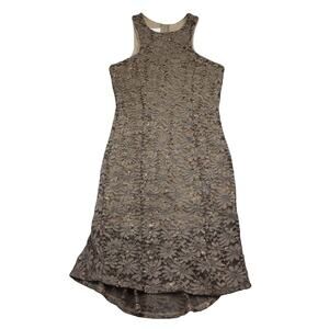 Coco Avante Dress Womens M Brown Floral Laced Sleeveless Round Neck Outwear USA